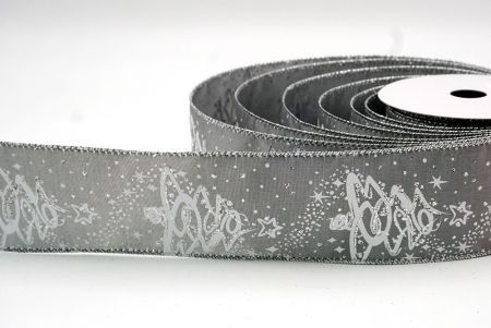 Gray_Glitter Christmas Tree Wired Ribbon_KF8658G-50