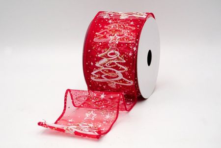 Red Sheer_Glitter Christmas Tree Wired Ribbon_KF8659GC-1-7