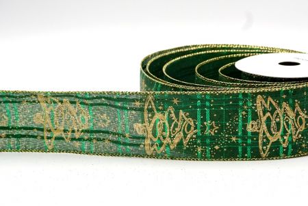 Green_Glitter Christmas Tree Wired Ribbon_KF8661G-3