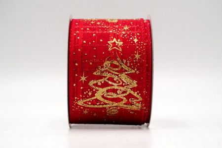 Red_Glitter Christmas Tree Wired Ribbon_KF8661GC-7-7