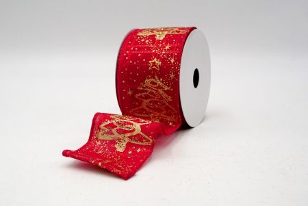 Red_Glitter Christmas Tree Wired Ribbon_KF8661GC-7-7