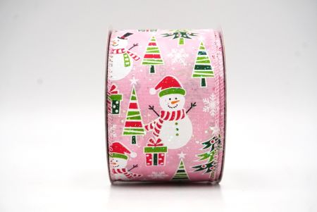 Cinta de Alambre con Diseño de Muñeco de Nieve Rosa, Árbol de Navidad y Bastón de Caramelo_KF8667GC-5-5