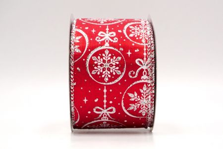 Red_Snowflakes Ornament Wired Ribbon_KF8670G-7