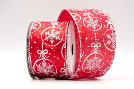 Red_Snowflakes Ornament Wired Ribbon_KF8670G-7