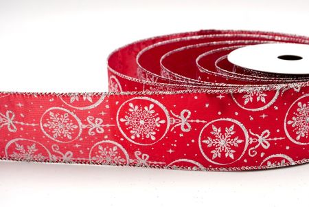 Rote_Schneeflocken Ornament Drahtband_KF8670G-7