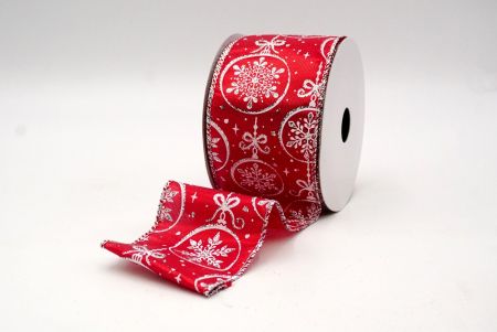 Rood_Sneeuwvlokken Ornament Draadlint_KF8670G-7