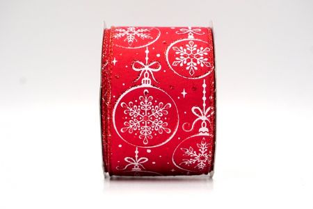 Red_Snowflakes Ornament Wired Ribbon_KF8673GR-7R