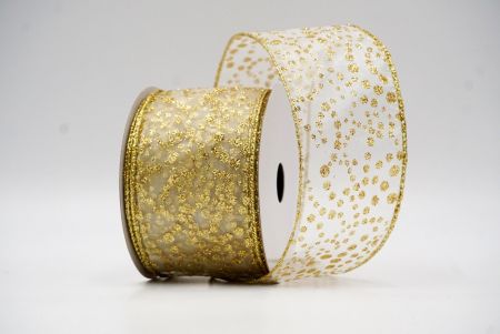 Albus-Aurum Nativitatis Glitter Polka Dots Filum Ribbons_KF8676G-1G