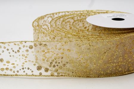 Albus-Aurum Nativitatis Glitter Polka Dots Filum Ribbons_KF8676G-1G