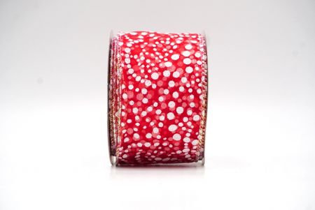 Rood-Wit Kerst Glitter Polka Dots Draadlint_KF8677GN-7