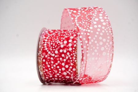 Rood-Wit Kerst Glitter Polka Dots Draadlint_KF8677GN-7