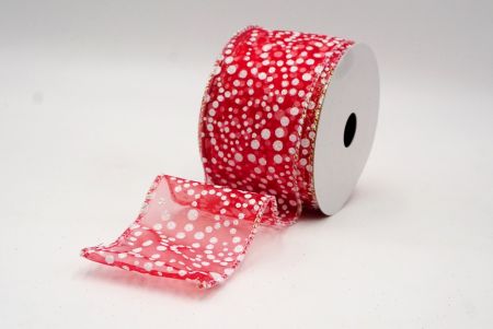 Rubrum-Albus Nativitatis Glitter Polka Dots Filum Ribbons_KF8677GN-7