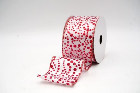 Wit/Rood Kerst Glitter Polka Dots Draadlint_KF8679GR-1