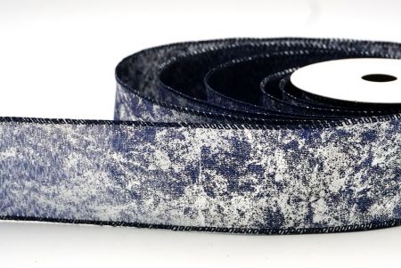 Nastro argento/blu navy con filo e dettagli in lamé metallico in un design crepato_KF8680GC-4-4