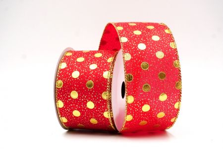 Rood Metallic Folie Polka Dots Draadlint_KF8681G-7