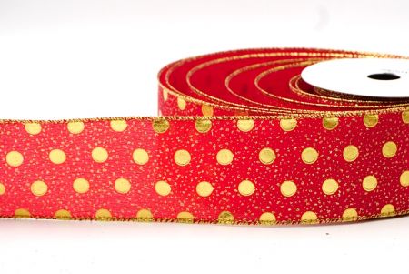 Rood Metallic Folie Polka Dots Draadlint_KF8681G-7