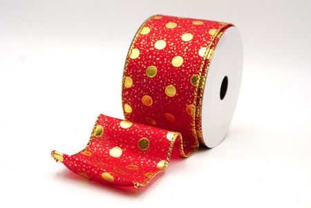 Rood Metallic Folie Polka Dots Draadlint_KF8681G-7