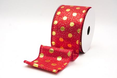 Rode Metallic Folie Polka Dots Draadlint_KF8682GC-7-7