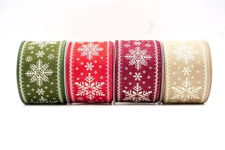 Knit Printed Snowflakes Wired Ribbon