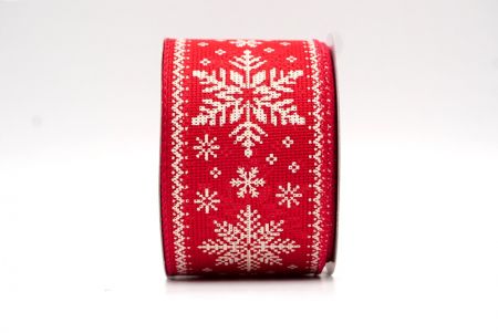 Red_Knit Printed Snowflakes Wired Ribbon_KF8684GC-7-7