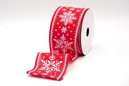 Red_Knit Printed Snowflakes Wired Ribbon_KF8685GC-7-7