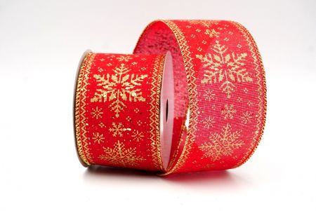 Rood/Gouden Glitter_Gebreide Bedrukte Sneeuwvlokken Draadlint_KF8688G-7