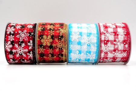 Festive Plaid Snowflake Wired Ribbon_KF8689.KF8690.KF8691