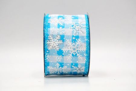 Baby Blue/White_Festive Plaid Snowflake Wired Ribbon_KF8691GC-1-213