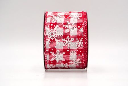 Red/White_Festive Plaid Snowflake Wired Ribbon_KF8691GC-7-7