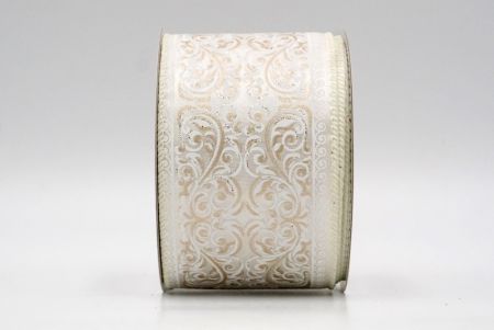 Cream_Classic Damask Patterned Wired Ribbon_KF8704GC-2-2