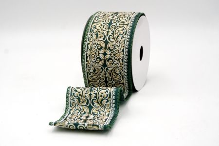 Tengerészkék_Classic Damask mintás drótos szalag_KF8704GC-3-127