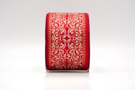 Fita de Arame com Padrão Damask Clássico Vermelho_KF8704GC-7-7