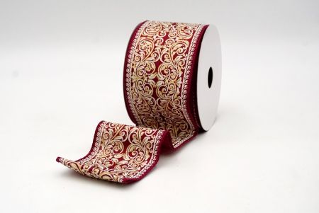 Bordeaux_Classic Damask Patroon Gewikkeld Lint_KF8704GC-8-8