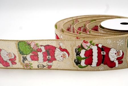 Khaki_Frohe Santa mit Geschenken Drahtband_KF8705GC-13-183