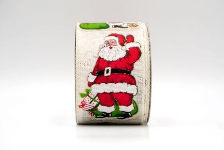 Crème_Vrolijke Kerstman met Cadeaus Draadlint_KF8705GC-2-2