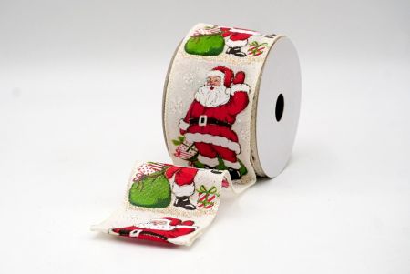 Crème_Vrolijke Kerstman met Cadeaus Draadlint_KF8705GC-2-2