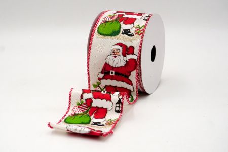 Witte Vrolijke Kerstman met Cadeaus Draadlint_KF8707GC-2-7