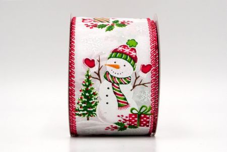 White_Christmas Snowman & Gifts Wired Ribbon_KF8714GC-1-7