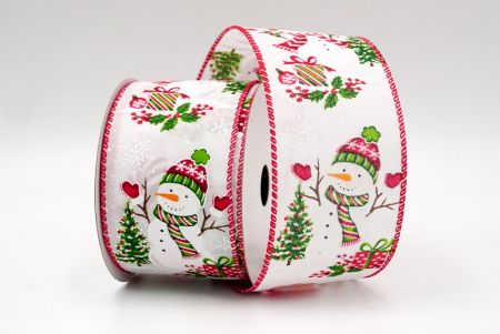 White_Christmas Snowman & Gifts Wired Ribbon_KF8714GC-1-7