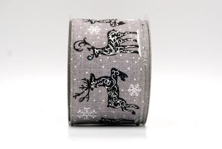 Gray_Filigree Reindeer Wired Ribbon_KF8719GC-50-197