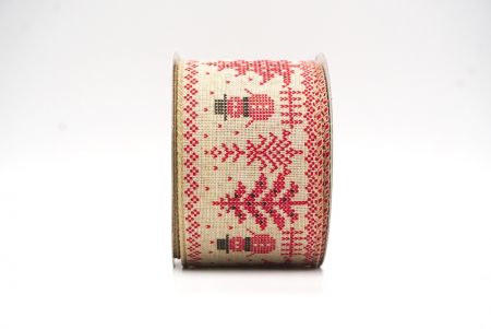 Light Brown Snowman in Christmas season Wired Ribbon_KF8724GC-13-183