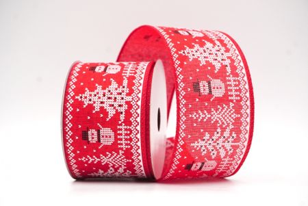 Red Snowman in Christmas season Wired Ribbon_KF8724GC-7-7