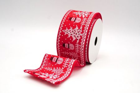 Red Snowman in Christmas season Wired Ribbon_KF8724GC-7-7