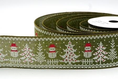 Matcha-grüner Schneemann in der Weihnachtszeit Drahtband_KF8726GC-3-185