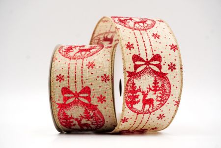 Rutilus Brunneus Glitter Christmas Balls Filum Ribbons_KF8727GC-13-183