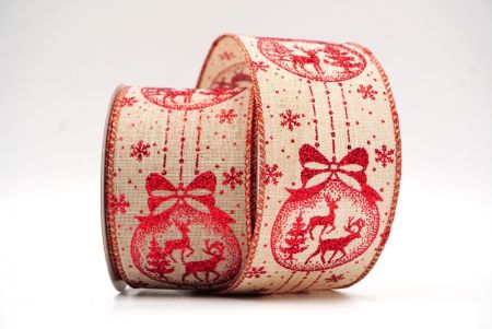 Brunneus Naturalis Glitter Christmas Balls Filum Ribbons_KF8727GR-14