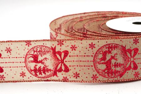 Brunneus Naturalis Glitter Christmas Balls Filum Ribbons_KF8727GR-14