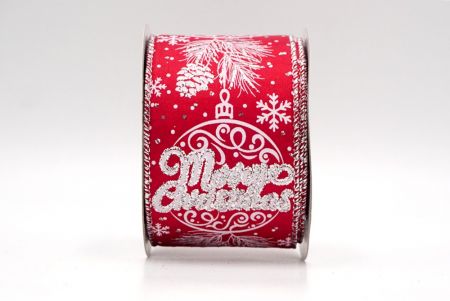 Rood_Holiday Ornament & Dennenappel Vrolijk Kerst Lint_KF8732G-7