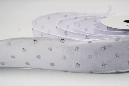 White Glitter Polka Dots Velvet Wired Ribbon_KF8739GC-1-1