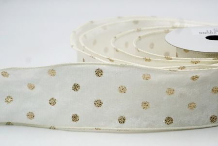 Cream Albus Glitter Polka Dots Velveta Filum Ribbons_KF8739GC-2-2